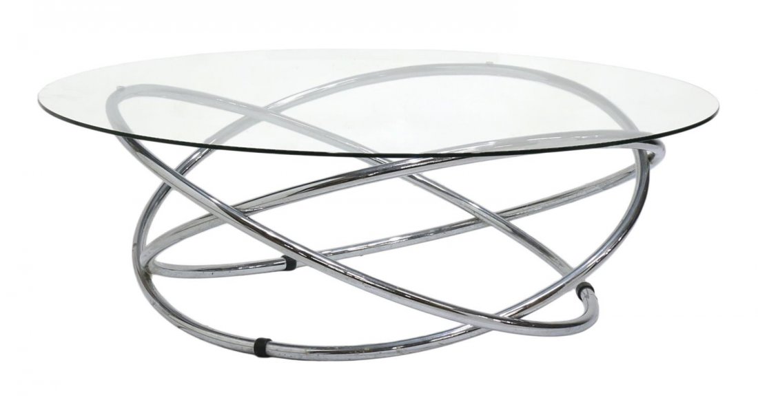 ITALIAN MODERN GLASS TOP COFFEE TABLE (1 of 1)