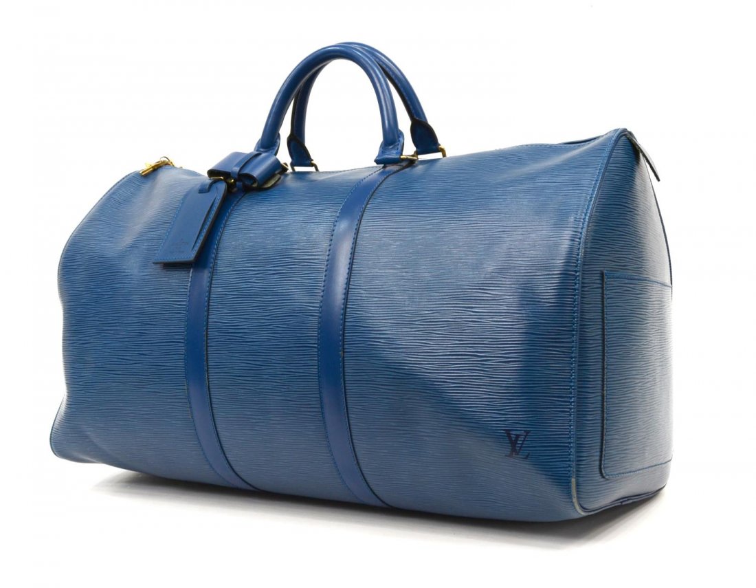 LOUIS VUITTON BLUE EPI LEATHER KEEPALL 50 DUFFLE (1 of 7)