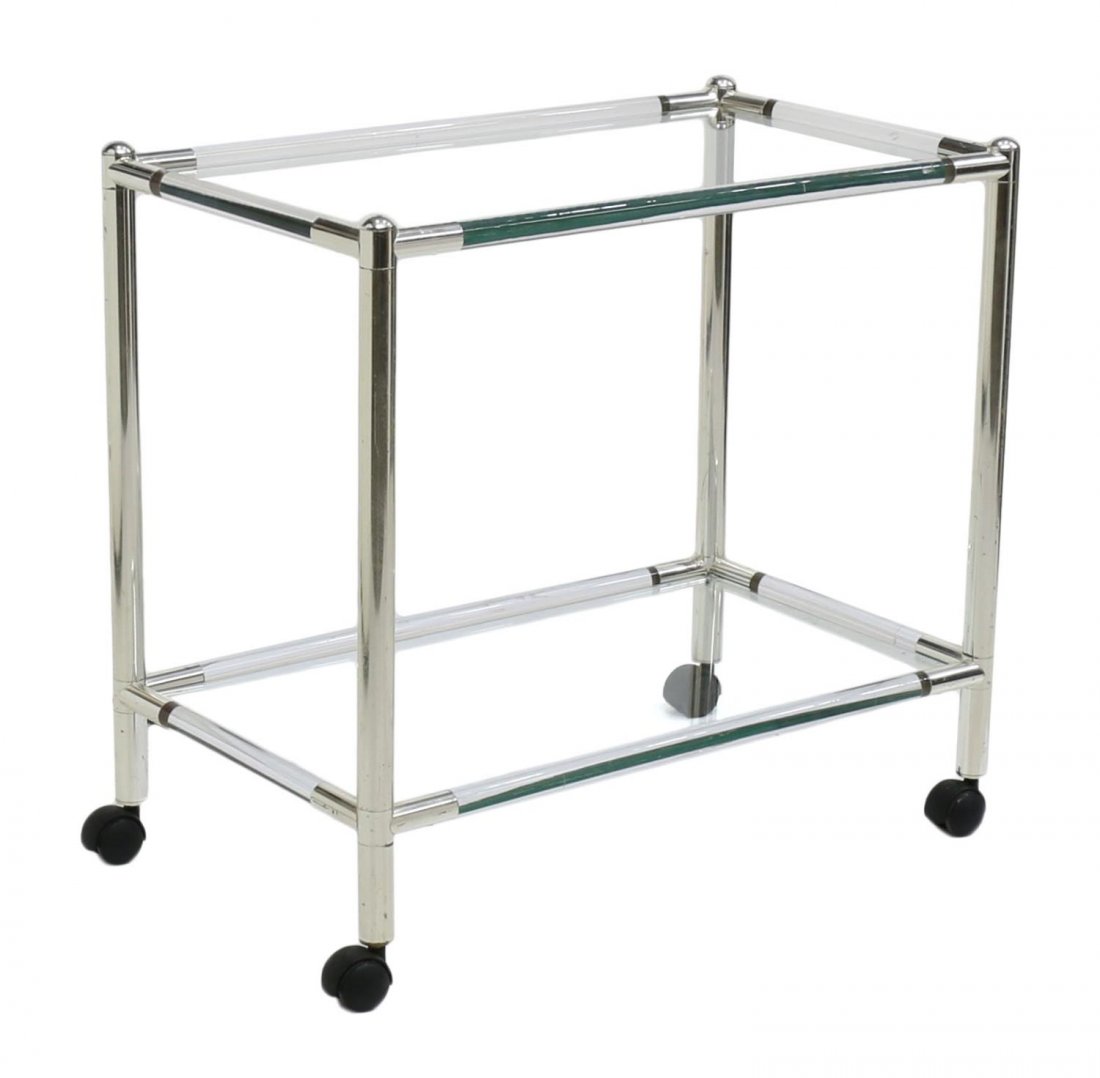 ITALIAN MODERN METAL & PLEXIGLASS SERVICE CART (1 of 1)