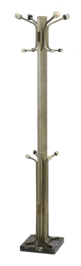 ITALIAN CHROME STEEL & MARBLE HAT RACK (1 of 2)