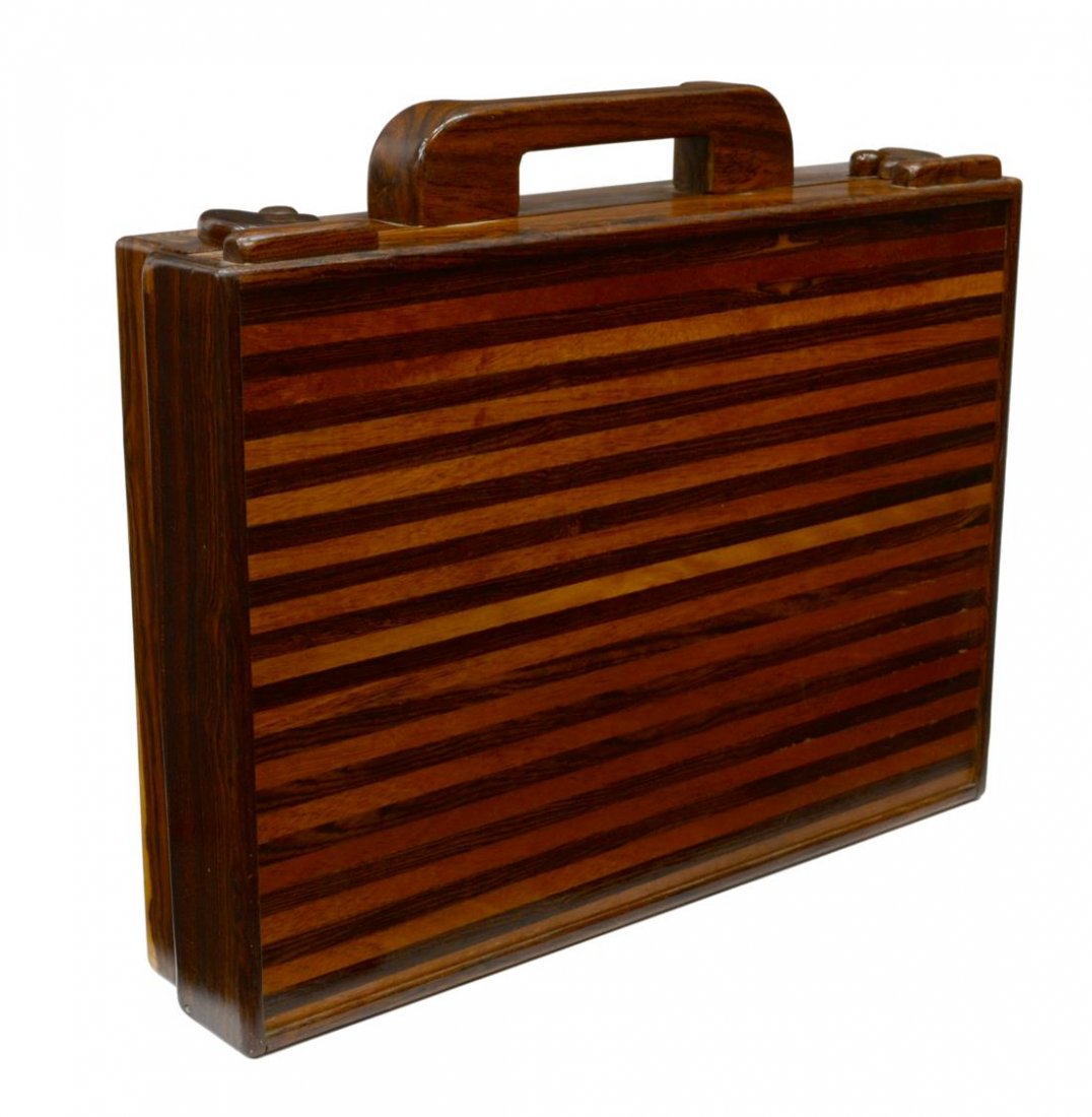 MID-CENTURY MODERN DON SHOEMAKER WOOD BRIEF CASE (1 of 5)