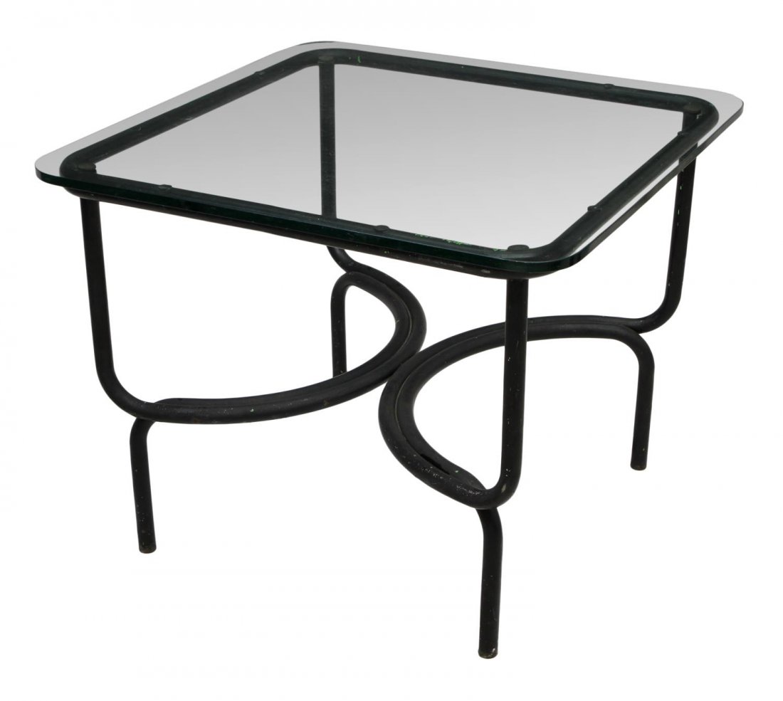 GAE AULENTI ITALIAN MID-CENTURY GLASS TOP TABLE (1 of 3)