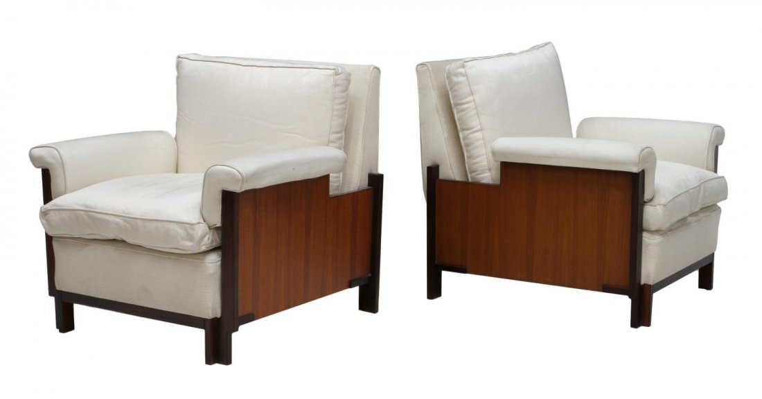 (2) ITALIAN MID-CENTURY MODERN TEAKWOOD ARMCHAIRS (1 of 3)