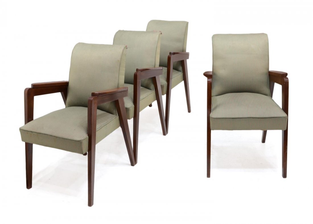 (4) IN THE MANNER OF JEANNERET, MID-CENTURY CHAIRS (1 of 3)
