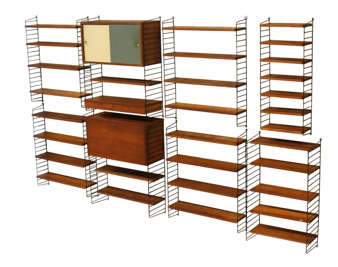 SWEDISH MID-CENTURY "LADDER SHELF" BOOKCASES C1960 (1 of 2)