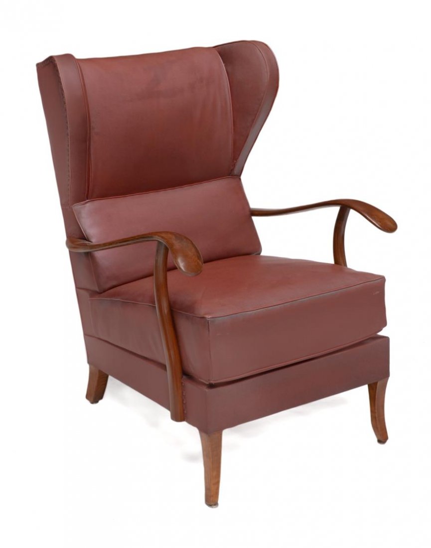 ITALIAN MID-CENTURY MODERN WINGBACK CHAIR (1 of 4)