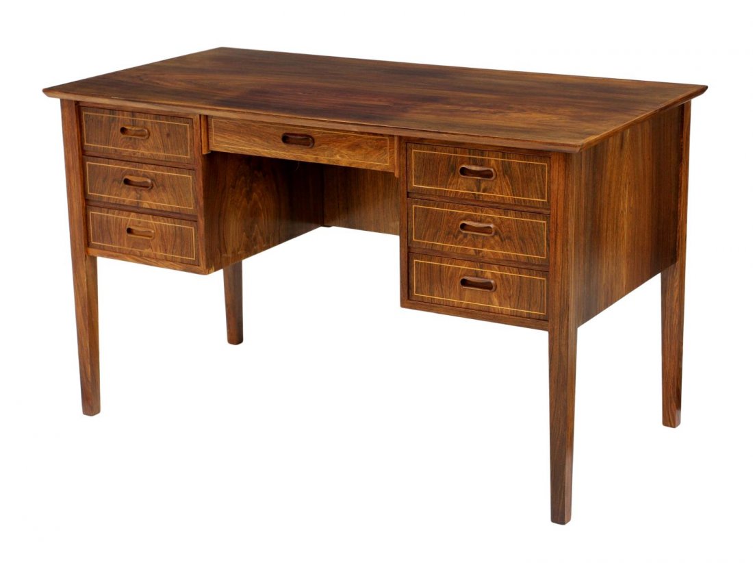 DANISH MID-CENTURY MODERN TEAKWOOD WRITING DESK (1 of 6)
