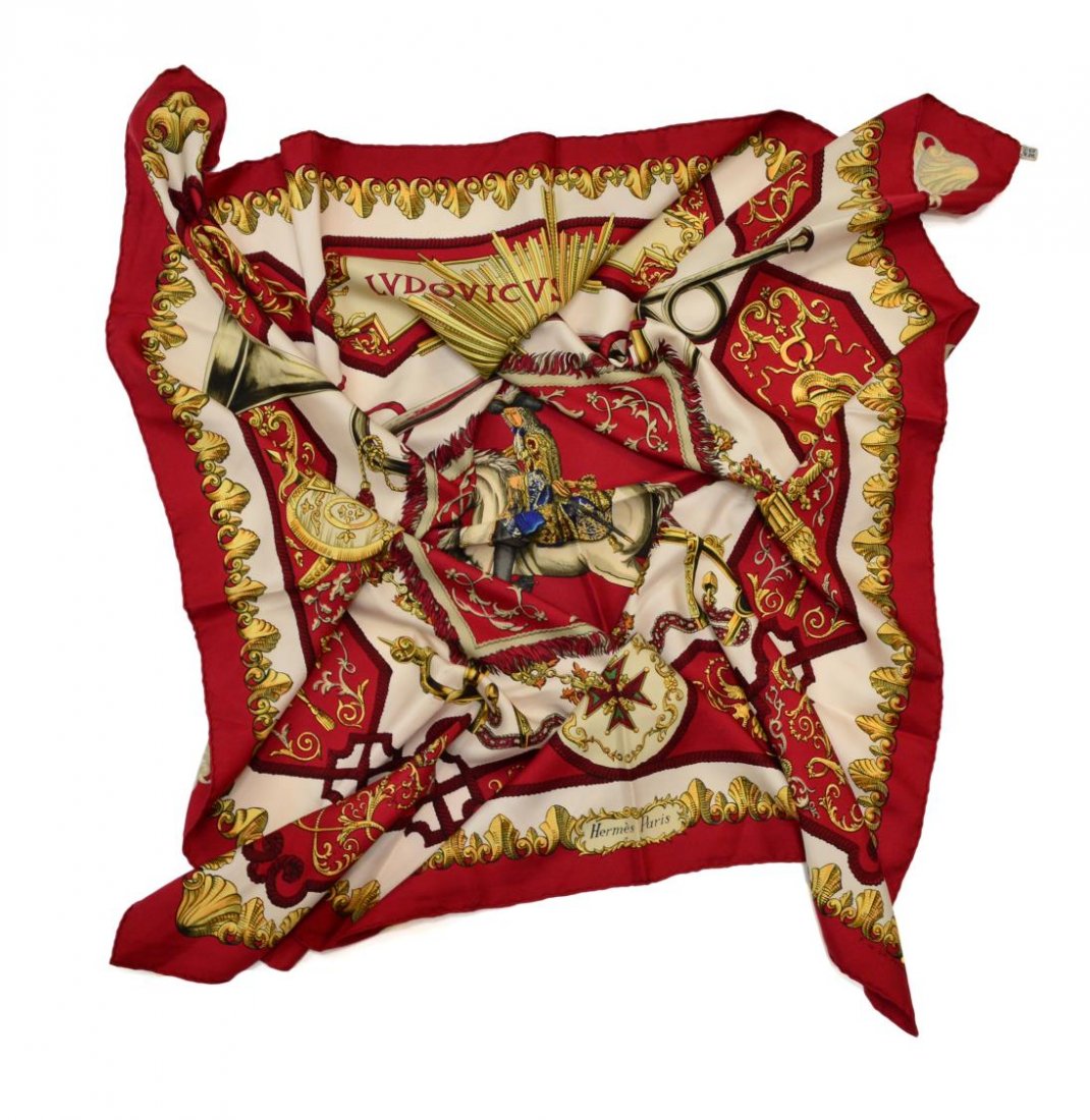 HERMES LUDOVICUS MAGNUS SILK NECK SCARF (1 of 7)