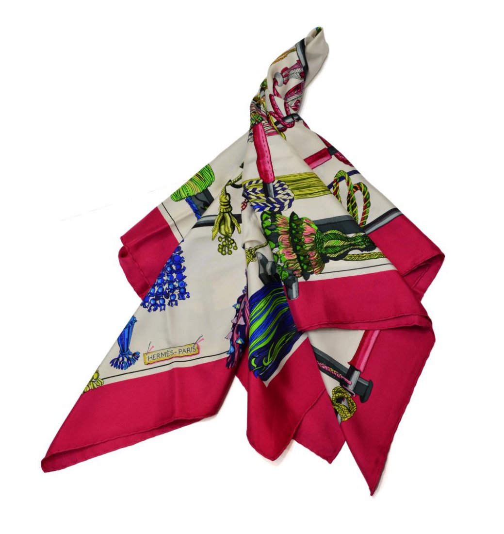 HERMES PARSEMENTERIE SILK NECK SCARF (1 of 5)