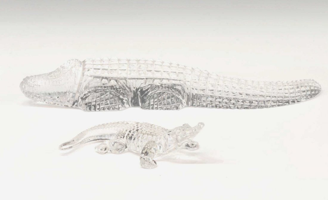 (2) WATERFORD ART CRYSTAL ALLIGATOR FIGURES (1 of 4)