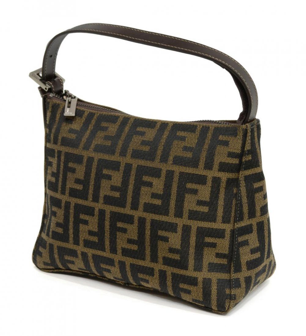 FENDI BROWN ZUCCA MONOGRAM HANDBAG (1 of 5)