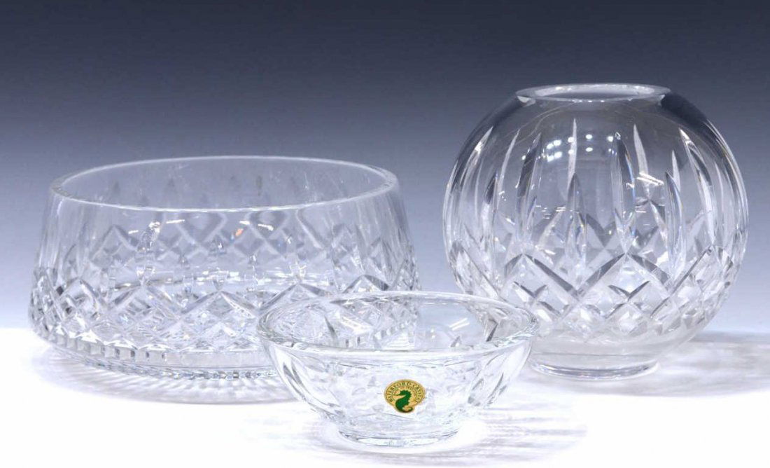 (3) WATERFORD LISMORE CUT CRYSTAL TABLE ITEMS (1 of 6)