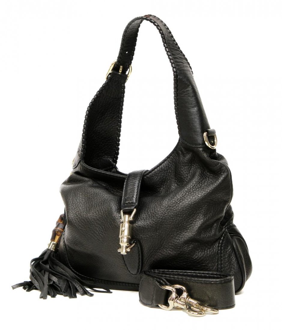 GUCCI NEW JACKIE BLACK CALF LEATHER SHOULDER BAG (1 of 7)