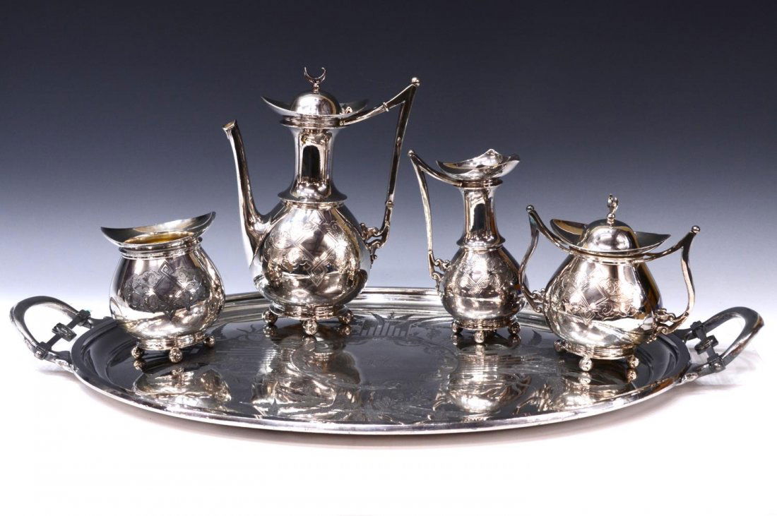 (5) AMERICAN AESTHETIC SILVER PLATE COFFEE SERVICE (1 of 9)