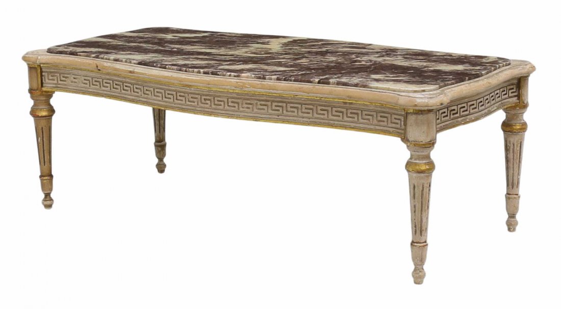 LOUIS XVI STYLE MARBLE TOP COFFEE TABLE (1 of 3)