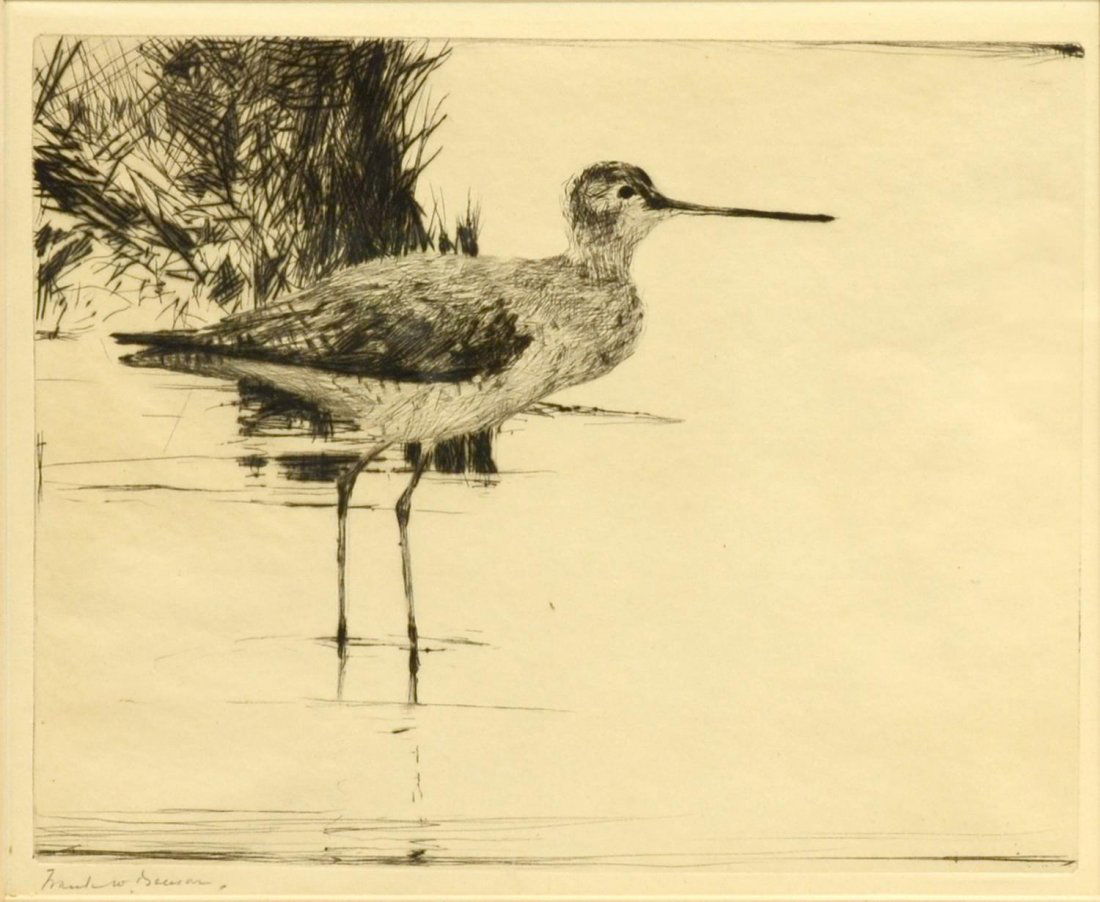 FRANK W. BENSON (1862-1951), SANDPIPER ETCHING (1 of 3)