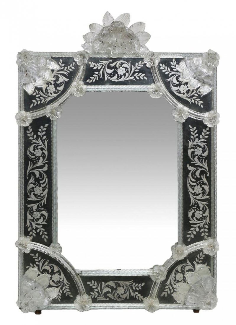 VINTAGE ETCHED VENETIAN WALL MIRROR (1 of 3)