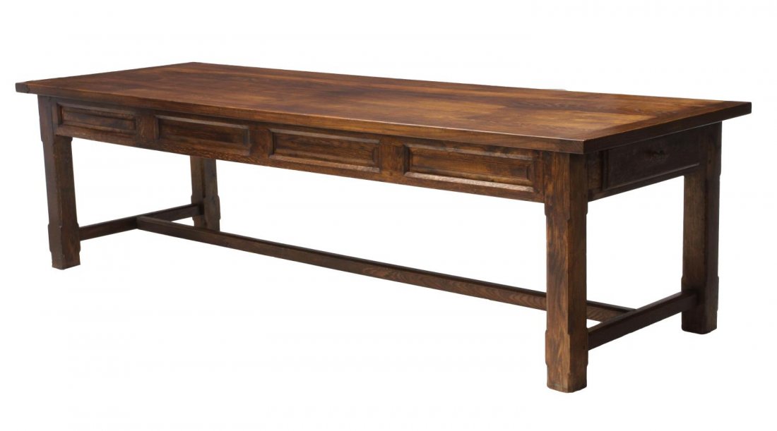 FRENCH OAK REFECTORY TABLE, 110"L (1 of 3)