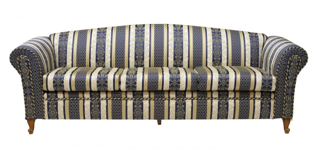 LARGE FRENCH CUSTOM DESIGNED UPHOLSTERED SOFA (1 of 3)