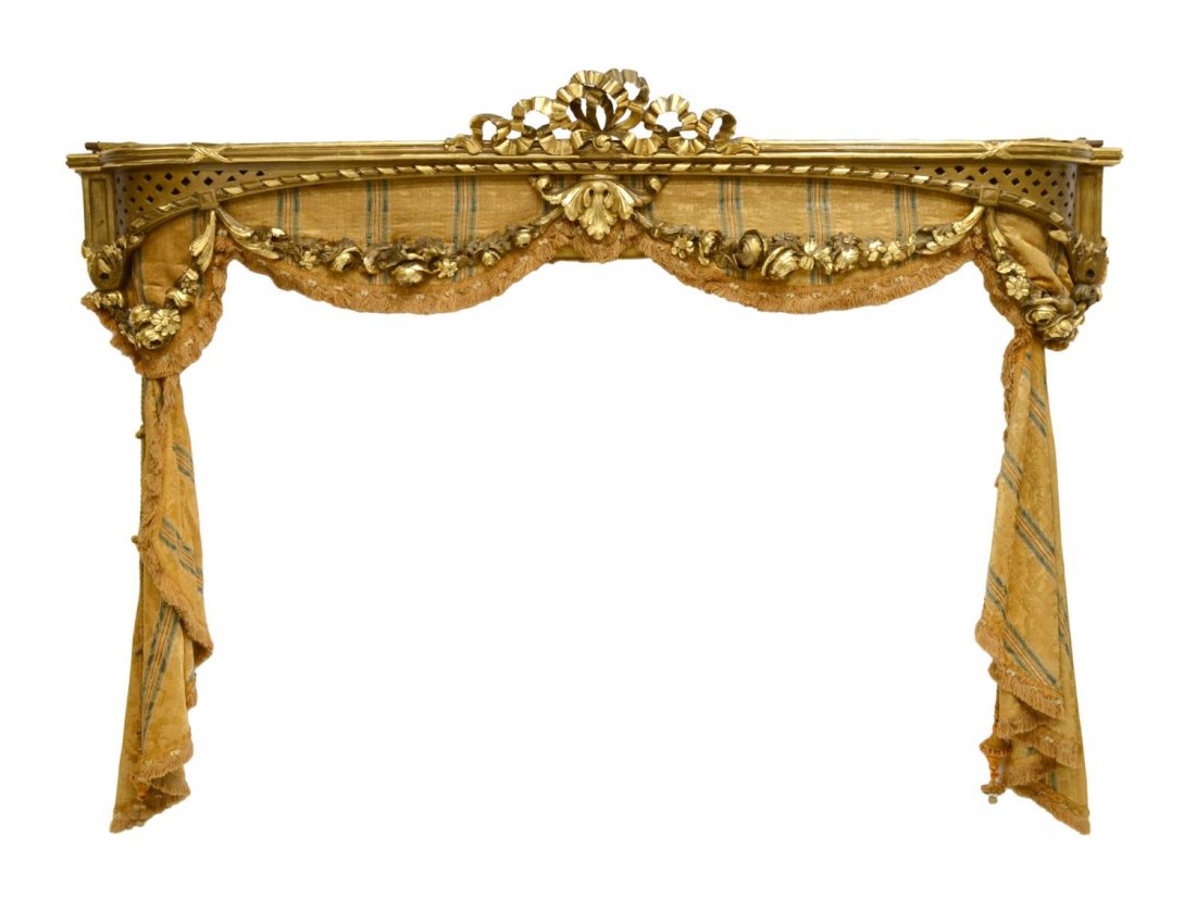 LOUIS XVI STYLE GILTWOOD DRAPERY VALANCE (1 of 3)