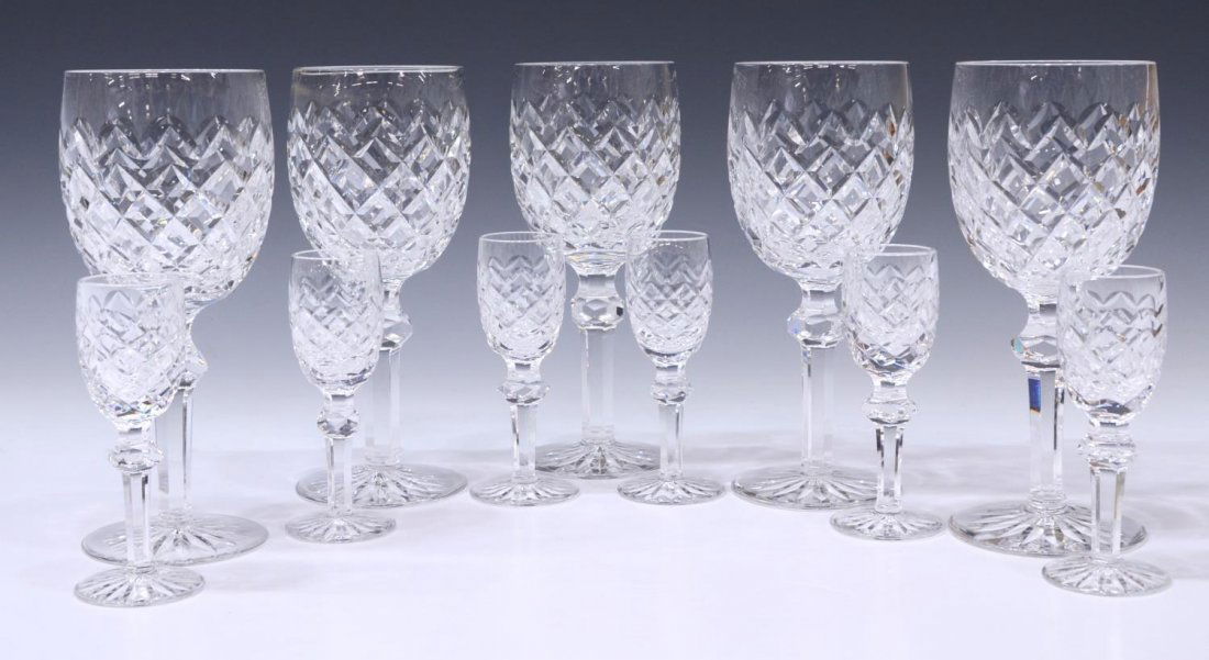 (11) WATERFORD CUT CRYSTAL POWERSCOURT STEMWARE (1 of 4)