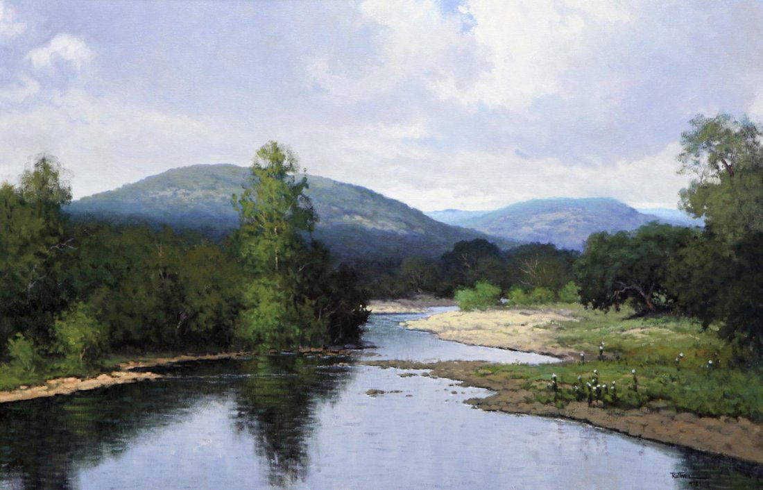 JERRY RUTHVEN (TEXAS B. 1947) TEXAS RIVER PAINTING (1 of 4)