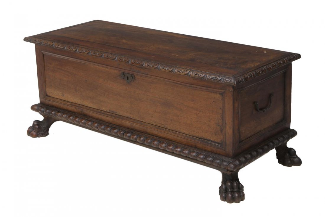 ITALIAN 18TH C. WALNUT TRUNK, TUSCANY (1 of 5)