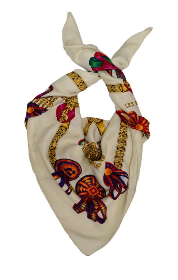 HERMES LES RUBANS DU CHEVAL SILK NECK SCARF (1 of 6)