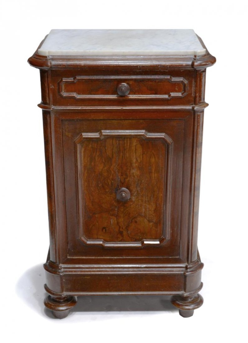 VICTORIAN MARBLE TOP SIDE CABINET (1 of 4)
