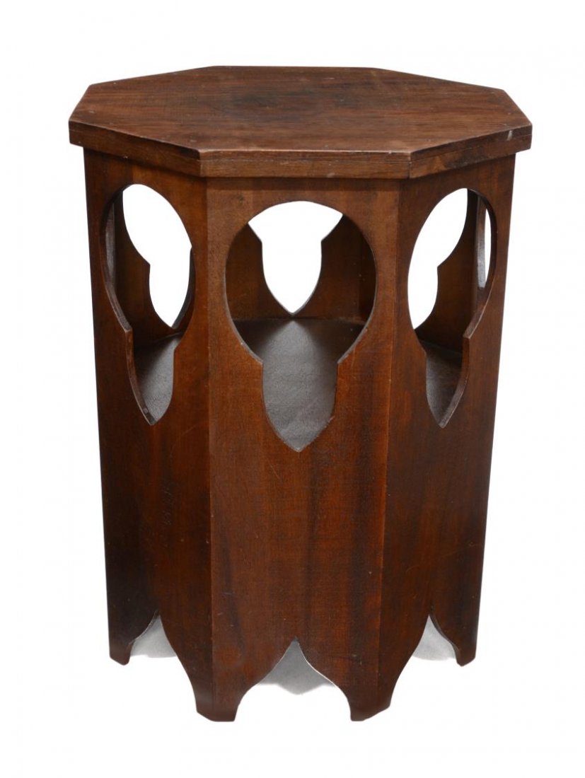 ANTIQUE ITALIAN GOTHIC STYLE OCTAGONAL SIDE TABLE (1 of 3)