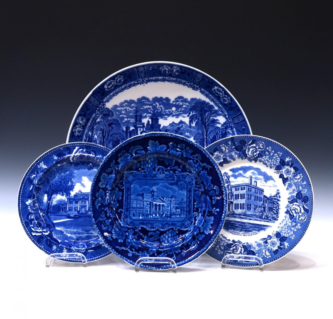 (4) ENGLISH BLUE & WHITE CHARGER & PLATES (1 of 9)