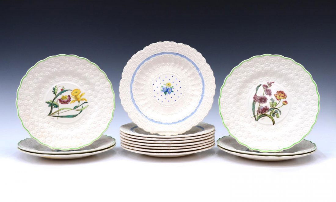(14) ENGLISH COPELAND SPODE FLORAL SERVICE PLATES (1 of 7)