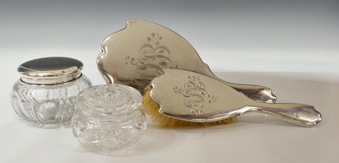 (4) STERLING SILVER & CUT GLASS DRESSER ARTICLES (1 of 3)
