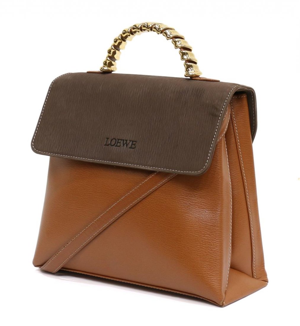 LOEWE BROWN LEATHER HANDBAG, CROSSBODY STRAP (1 of 5)