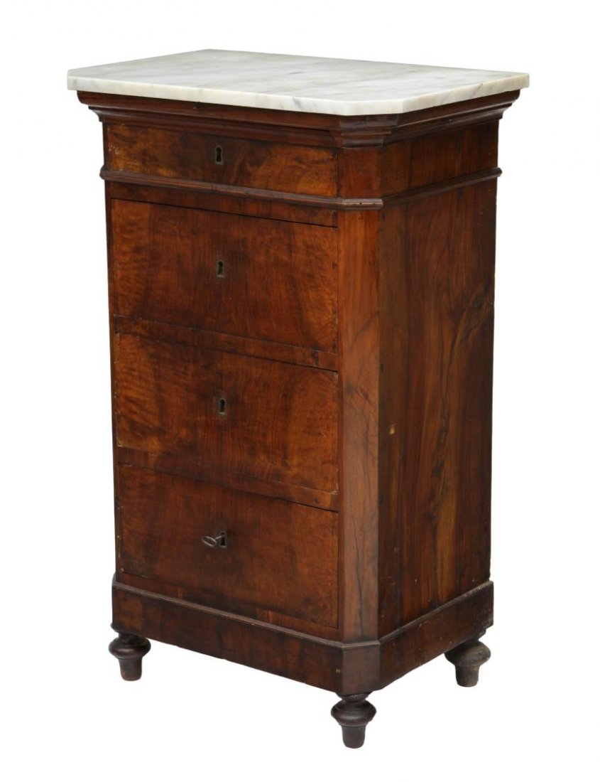 CHARLES X MARBLE TOP BEDSIDE CABINET (1 of 4)