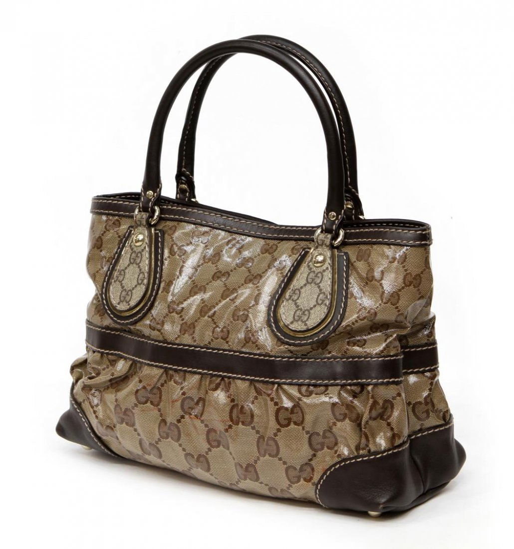 GUCCI BROWN MONOGRAM CANVAS TOTE BAG (1 of 5)