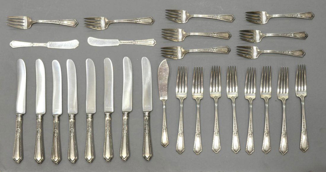 (27) TOWLE STERLING D'ORLEANS FLATWARE SERVICE (1 of 4)