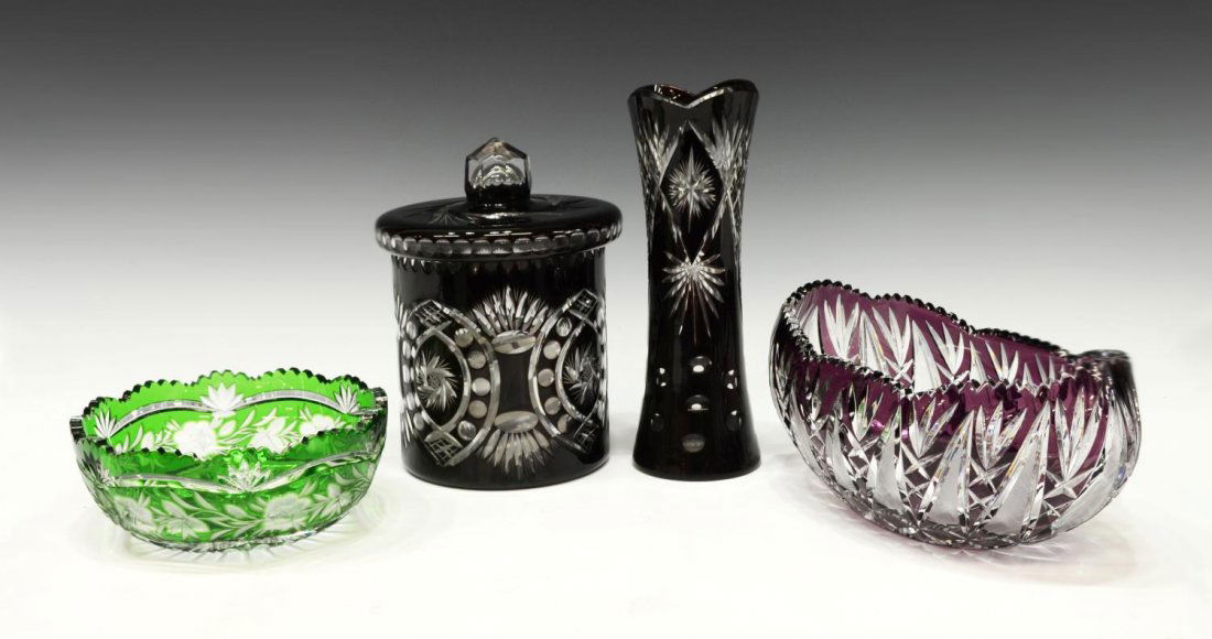 (4) GROUP FINE & LARGE CUT TO CLEAR TABLE ITEMS (1 of 4)