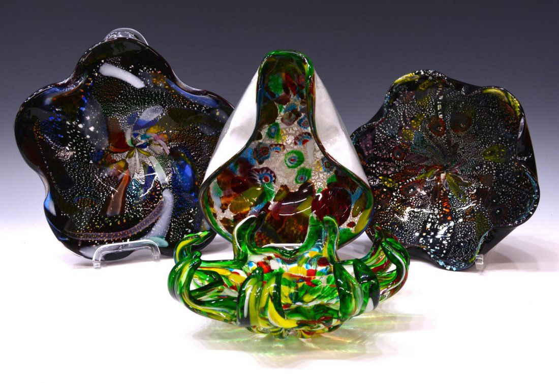 (4) COLLECCTION OF MURANO ART GLASS CENTER BOWLS (1 of 6)