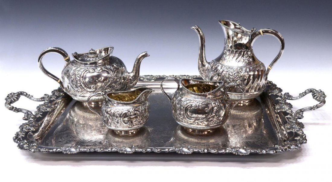 (5) SHEFFIELD STERLING SILVER COFFEE SERVICE (1 of 8)