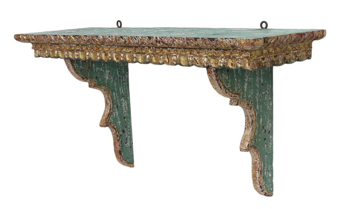 CUSTOM MARCIA BROWN DESIGN PARCEL GILT WALL SHELF (1 of 2)