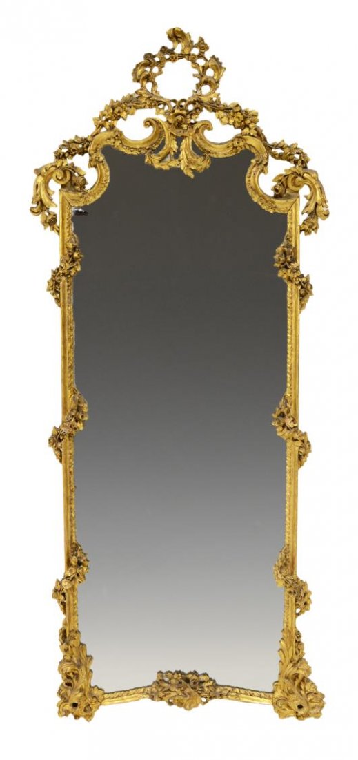 ITALIAN LOUIS XV STYLE GILTWOOD MIRROR (1 of 4)