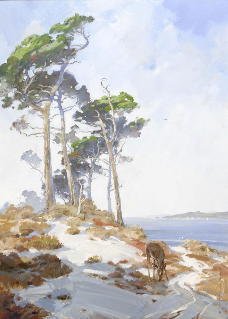 JERRY VAN MEGERT (b. 1938) CALIFORNIA DEER & SNOW (1 of 6)