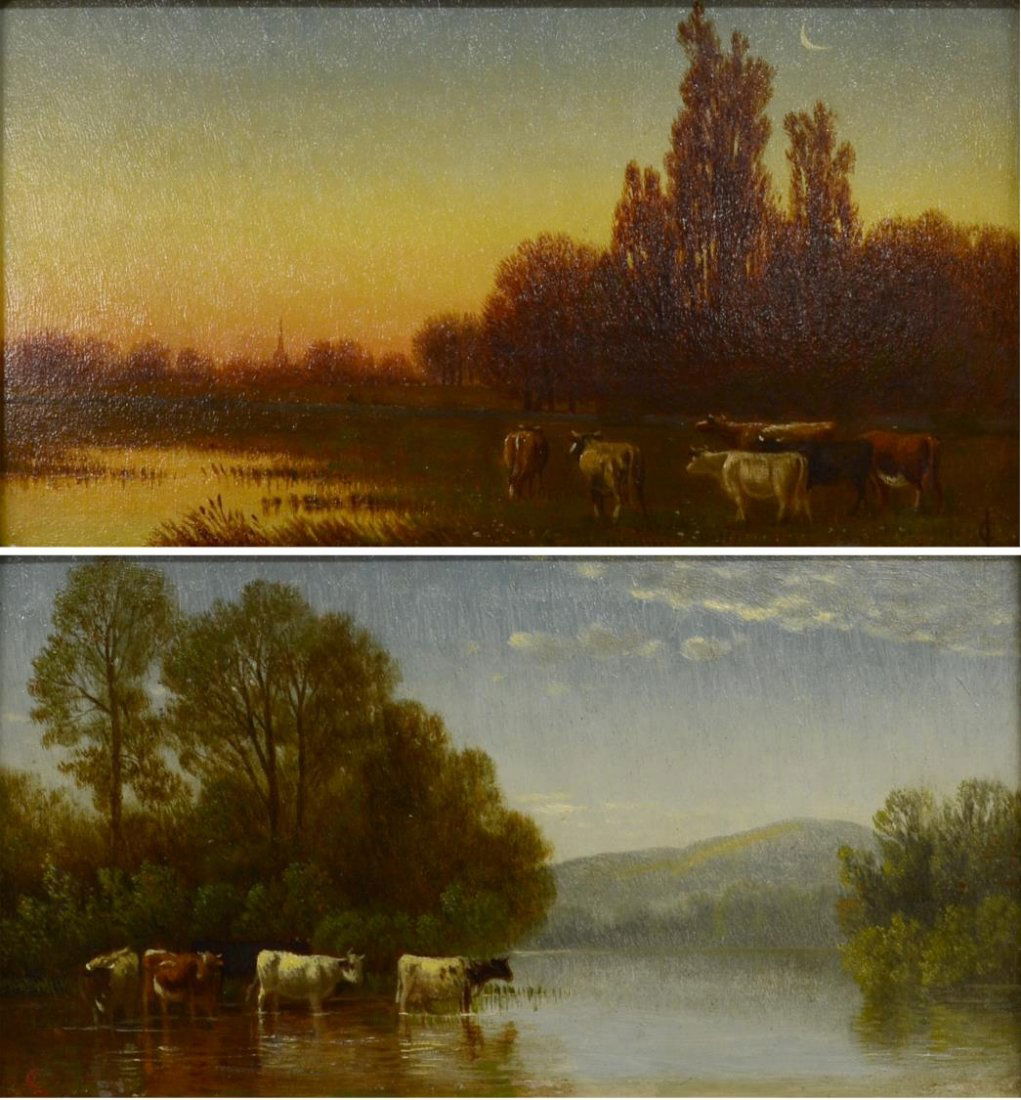 (2) CLINTON LOVERIDGE (1838-1915) CATTLE PAINTINGS (1 of 9)