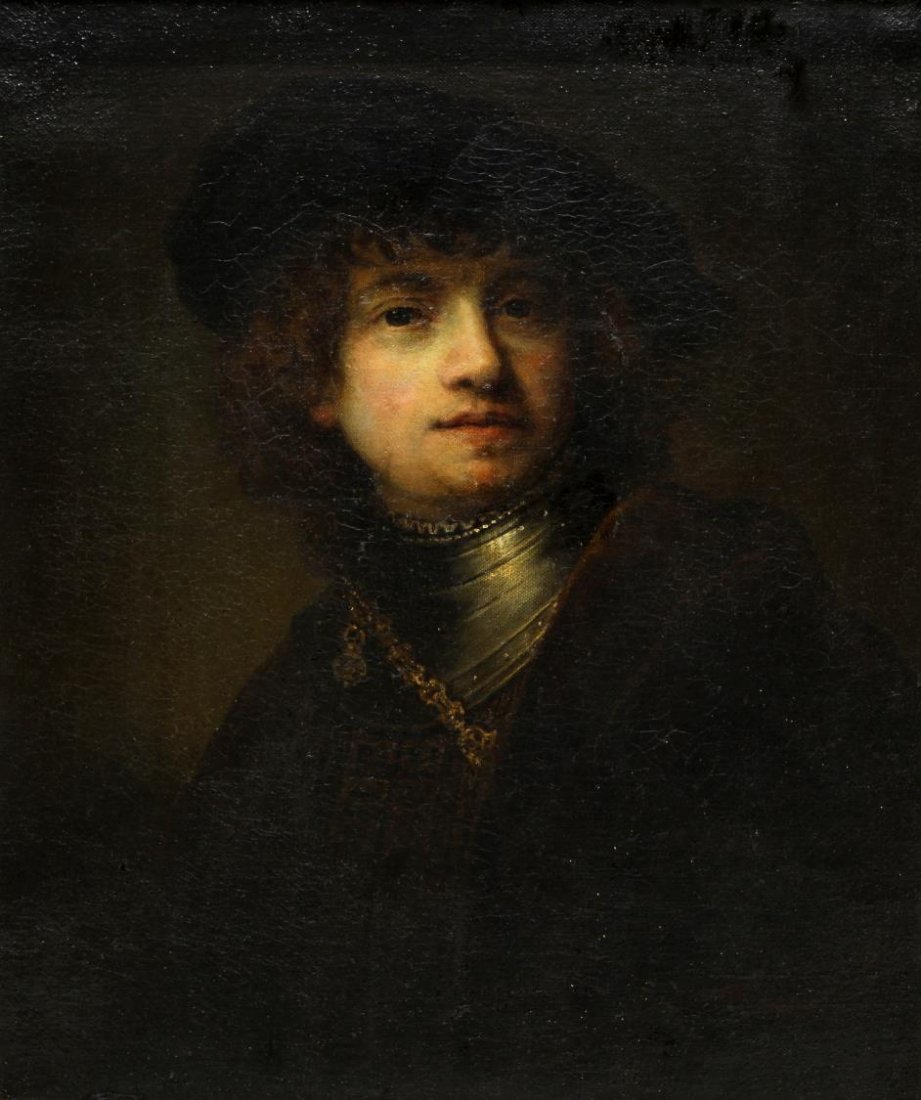 FRAMED 19TH C. PORTRAIT, MANNER OF REMBRANDT (1 of 4)