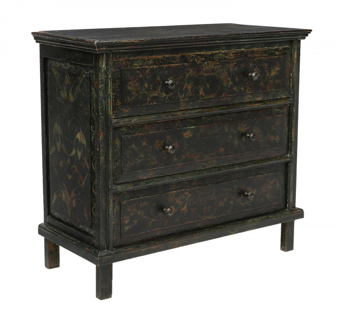 PAINTED THREE DRAWER CHEST, MEXICO (1 of 3)