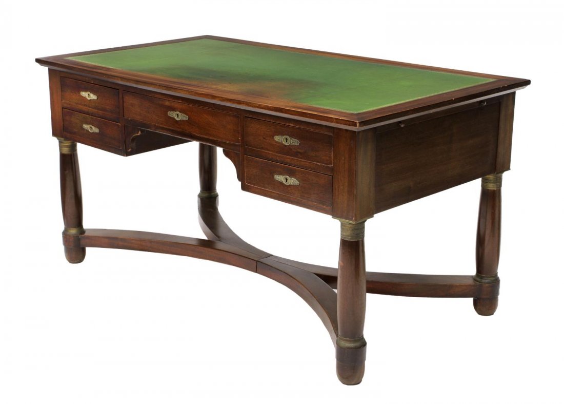 CONTINENTAL EMPIRE STYLE LEATHER WRITING DESK (1 of 3)