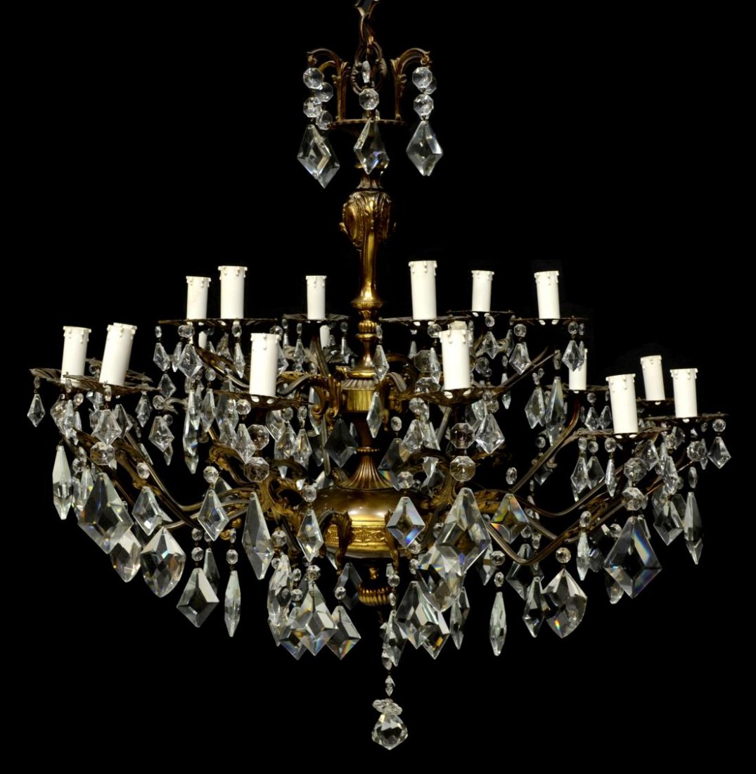 CONTINENTAL CRYSTAL PRISM 18-LIGHT CHANDELIER (1 of 3)