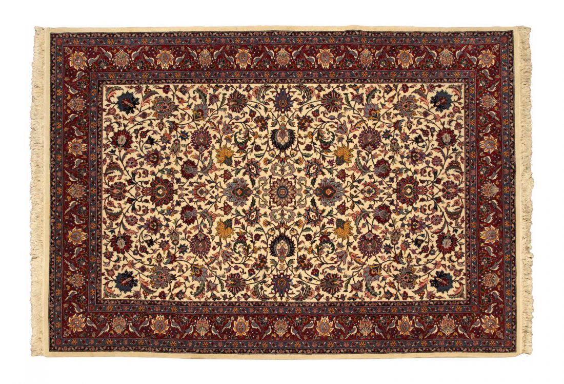 CHINESE TABRIZ WOOL RUG, 9'2" x 6' (1 of 4)