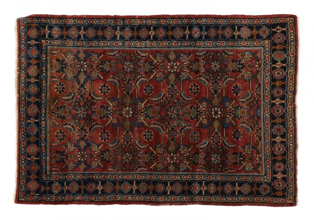 PERSIAN LILIHAN HAND TIED WOOL RUG, 4'10 x 3'6" (1 of 3)
